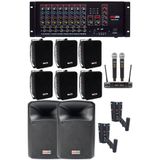 Lastvoice Gold-2550 8 Kanal 2x500W Amfi, Kablosuz Mikrofon, Hoparlör ve Standı Ses Sistemi Paketi