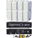 Lastvoice High Voice Paket-4 Bölgeli Amfi ve Duvar Hoparlör Ses Anons Sistemi Seti