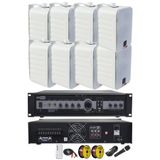 Lastvoice High Voice Paket, 4 Bölgeli Anfi, 8 Duvar Hoparlörü, Ses Anons Sistemi Seti