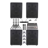 Lastvoice İdeal Plus Paket-1 Okul Tören ve Canlı Müzik Ses Sistemi Seti, 4x15 inç Hoparlör, 2x800W Amfi, 2'li UHF Kablosuz Mikrofon, Siyah