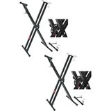 Lastvoice Ks-04Dx Çift Profilli 7 Kademeli Üst Segmen Org Sehpası Standı Ayağı 2'li Set (Sabitleme Kayışlı)