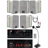 Lastvoice Large Paket-4 Hoparlör ve Amfi Anons Ses Sistemi Seti