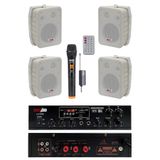 Lastvoice Large Plus Paket-3 Hoparlör ve Anfi Anons Ses Sistemi Seti, 4 Adet 100V Duvar Hoparlörü, 2x100 Watt Amfi, Şarjlı Kablosuz Mikrofon