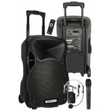 Lastvoice LS-P1912EH Portatif Taşınabilir Ses Sistemi, 12 İnç, 800 Watt, Headset Mikrofonlu, Koyu Siyah