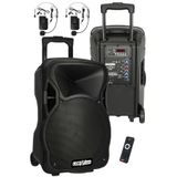 Lastvoice LS-P1912HH Portatif Taşınabilir Ses Sistemi, 2'li Headset Mikrofonlu, 12 İnç, 800 Watt, Mat Siyah