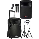 Lastvoice LS-P1915EE-PAK Portatif Taşınabilir Şarjlı Ses Sistemi Aktif + Pasif Set (1200W + 800W)