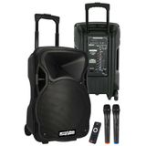 Lastvoice LS-P1915EE Portatif Taşınabilir Ses Sistemi, 15 İnç, 1200 Watt, 2 Kablosuz Mikrofon, Bluetooth, Siyah