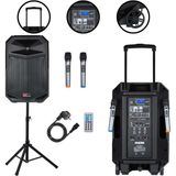 Lastvoice LS-P2915 Portatif Taşınabilir Mikrofonlu Şarjlı Ses Sistemi Hoparlör 15 Inç 850 Watt - Siyah
