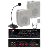 Lastvoice LV-2100 Anfi, 2x100 Watt, Bluetooth, USB, 100V Duvar Hoparlör Seti, Kablolu Mikrofon