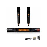 Lastvoice LV-402EE Telsiz Kablosuz Mikrofon Seti UHF Çift EL 2x100 Frekans