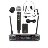 Lastvoice Lv-502X-EY UHF Dijital 2x24 Kanal Çiftli EL Yaka Headset Telsiz Kablosuz Mikrofon