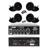 Lastvoice LVX-150 Stereo Amfi, 4 Adet Tavan Hoparlörü, Bluetooth, USB-SD, Siyah, Ses Sistemi Paketi