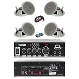 Lastvoice LVX-150 Stereo Amfi, 4 Adet Tavan Hoparlörü Seti, Siyah