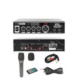 Lastvoice LVX-150MIC Mikrofonlu Stereo Amfi, 2x75 Watt, Bluetooth, USB, SD Kart, 220V/12V
