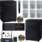 Lastvoice Okul Ses Sistemi Ideal Iç-Dış Anfi Hoparlör Sistemi Full Paket-6 - Siyah