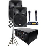 Lastvoice School Paket-1 Okul Tören Ses Sistemi Full Set (Hoparlör Anfi Mikrofon Stand)