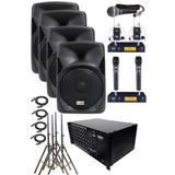 Lastvoice School Paket-4 okul Tören Ses Sistemi Full Set (Hoparlör Anfi Mikrofon Stand)