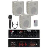 Lastvoice Soft Paket-2 Hoparlör Anfi Mikrofon Mağaza Ses Sistemi Seti, 3 Adet St-4TW Hoparlör, Lv-2100 Anfi, Lv-45A Mikrofon, Beyaz
