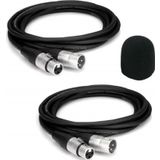 Lastvoice Xlr To Xlr Stereo 5 Metre Mikrofon Kablosu 2Lı Set Sunger Hediye (Mc2105x)