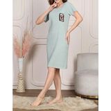 Latal Collection Kadın Pijama Elbise – Love Never Fails Baskılı, Günlük & Ev Giyimi - Su Yeşili - XL