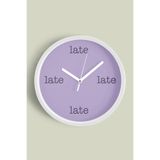 Late Duvar Saati Modern Duvar Saati - 25cm - Önü Camlı Beyaz Kasa - Sessiz Mekanizma, JH0005S25BKP