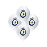 Lateks Nazar Boncuğu Baskılı Balon Beyaz 10 Lu M458