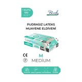 Lateks Pudrasız Muayene Eldiveni M-1 Paket 100'lü