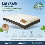 Lateksan Doğal Lateks Yastık 40 x 60 x 14 - 42 x 66 cm Pamuk Viskon Dış Materyal ile Orta Sertlikte Konfor - Pudra