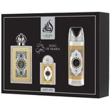 Lattafa Pride King Arabia EDP 100 ml + 20 ml +Deospray 200 ml Erkek Parfüm Seti