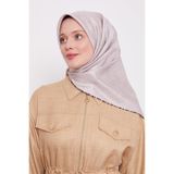 Latte Çizgili Twill İpek Eşarp