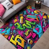 Latte Dizayn Culty Gamer Halısı Şönil Pamuk Tabanlı Kaymaz Yıkanabilir Gaming Oyuncu Odası Halısı 120x180