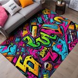 Latte Dizayn Culty Gamer Halısı Şönil Pamuk Tabanlı Kaymaz Yıkanabilir Gaming Oyuncu Odası Halısı 160x230