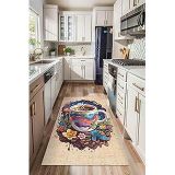 Latte Dizayn Galaxy Şönil Pamuk Tabanlı Yıkanabilir Kaymaz Antibakteriyel Mutfak Halısı 200x300