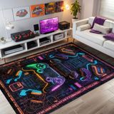 Latte Dizayn Lonca Gamer Halısı Şönil Pamuk Tabanlı Kaymaz Yıkanabilir Gaming Oyuncu Odası Halısı 160x230