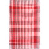 Latte Tekstil Kırmızı Renkli Pamuklu Kumaştan Pöti Kareli 4'lü Kurulama Bezi, Beslenme Örtüsü, Servis Peçetesi 50X70 cm