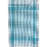 Latte Tekstil Turkuaz Renkli Pamuklu Kumaştan Pöti Kareli 4'lü Kurulama Bezi, Beslenme Örtüsü, Servis Peçetesi 50X70 cm