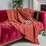 Latuda Concept Kaymaz Koltuk Örtüsü Çift Taraflı Mikrofiber Şönil 175x215 cm Kiremit – Kedi Köpek ve Çocuk Dostu - 175 x 215 cm