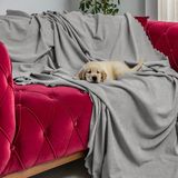 Latuda Concept Kaymaz Koltuk Örtüsü Çift Taraflı Mikrofiber Şönil 175x215 cm Kurşun – Kedi Köpek ve Çocuk Dostu - 175 x 215 cm - Gri