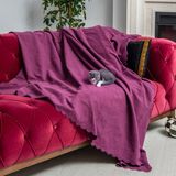 Latuda Concept Kaymaz Koltuk Örtüsü Çift Taraflı Mikrofiber Şönil 175x215 cm Mürdüm – Kedi Köpek ve Çocuk Dostu - 175 x 215 cm