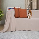 Latuda Concept Kaymaz Koltuk Örtüsü Çift Taraflı Mikrofiber Şönil 175x300 cm Camel – Kedi Köpek ve Çocuk Dostu - 175 x 300 cm