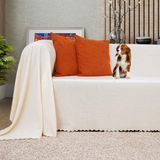 Latuda Concept Kaymaz Koltuk Örtüsü Çift Taraflı Mikrofiber Şönil 175x300 cm Ekru – Kedi Köpek ve Çocuk Dostu - 175 x 300 cm