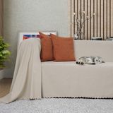 Latuda Concept Kaymaz Koltuk Örtüsü Çift Taraflı Mikrofiber Şönil 175x300 cm Kil – Kedi Köpek ve Çocuk Dostu - 175 x 300 cm