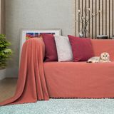 Latuda Concept Kaymaz Koltuk Örtüsü Çift Taraflı Mikrofiber Şönil 175x300 cm Kiremit – Kedi Köpek ve Çocuk Dostu - 175 x 300 cm