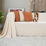 Latuda Concept Kaymaz Koltuk Örtüsü Çift Taraflı Mikrofiber Şönil 175x300 cm Krem – Kedi Köpek ve Çocuk Dostu - 175 x 300 cm