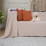 Latuda Concept Kaymaz Koltuk Örtüsü Çift Taraflı Mikrofiber Şönil 175X350 cm XLARGE- Camel – Kedi Köpek ve Çocuk Dostu - 175 x 350 cm