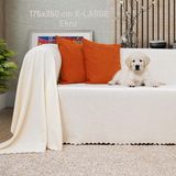 Latuda Concept Kaymaz Koltuk Örtüsü Çift Taraflı Mikrofiber Şönil 175X350 cm XLARGE - Ekru – Kedi Köpek ve Çocuk Dostu - 175 x 350 cm