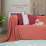 Latuda concept Kaymaz Koltuk Örtüsü Çift Taraflı Mikrofiber Şönil 175X350 cm XLARGE- Kiremit – Kedi Köpek ve Çocuk Dostu - 175 x 350 cm
