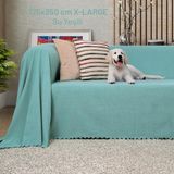 Latuda Concept Kaymaz Koltuk Örtüsü Çift Taraflı Mikrofiber Şönil 175X350 cm XLARGE- Su Yeşili – Kedi Köpek ve Çocuk Dostu - 175 x 350 cm
