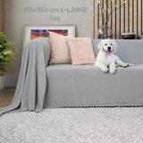 Latuda concept Kaymaz Koltuk Örtüsü Çift Taraflı Mikrofiber Şönil 175X350 cm XLARGE- Taş – Kedi Köpek ve Çocuk Dostu - 175 x 350 cm