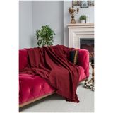Latuda Concept Koltuk Örtüsü | Çekyat Örtüsü | Koltuk Şalı 175x215 Mikrofiber Şönil Çift Taraflı Kaymaz | Bordo